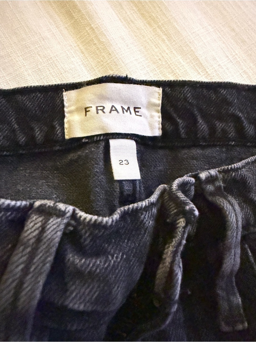 Frame Le Sylvie Slender Straight Jeans 23 Iggy Grey High Rise Stretch EUC - Picture 6 of 8